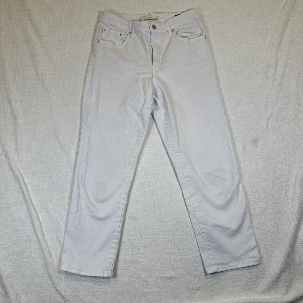 Ella Moss Junior White Jeans High Waist Straight Stretch Size 6/28